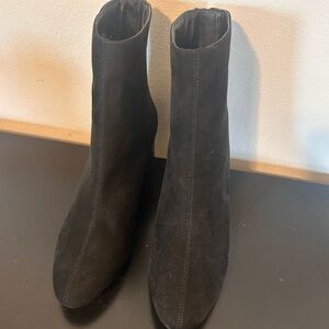 JustFab Black Ankle Booties with Lace-Up Design